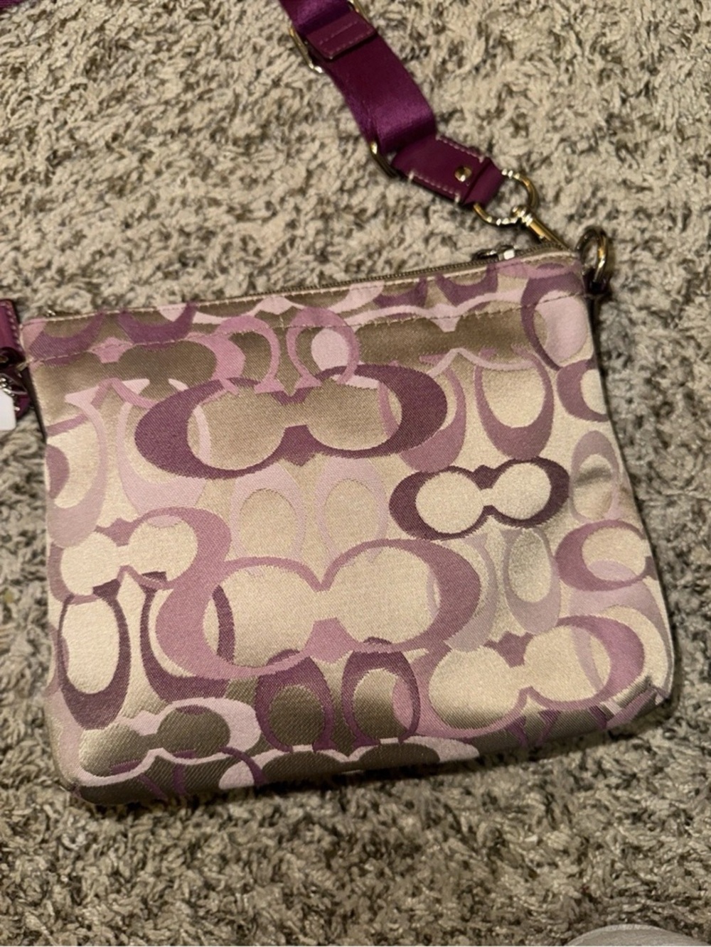 Coach Lilac and Pink Signature Crossbody with Detachable Strap (Penelope) - Picture 3 of 11